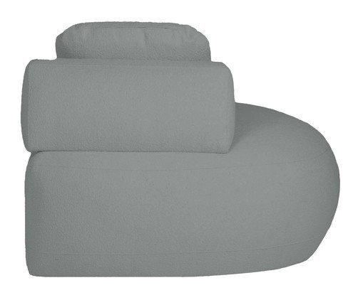 Sof&aacute; M&oacute;dulo Chaise Laguna by Elle - Boucl&ecirc; Cinza image number 2
