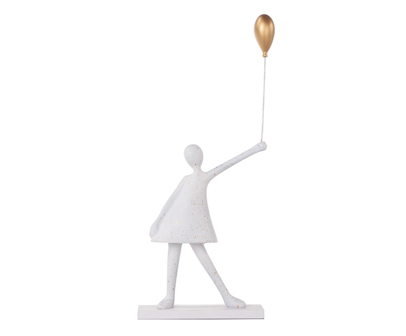 Adorno Menina Bal&atilde;o Flocado Dourado - image 0