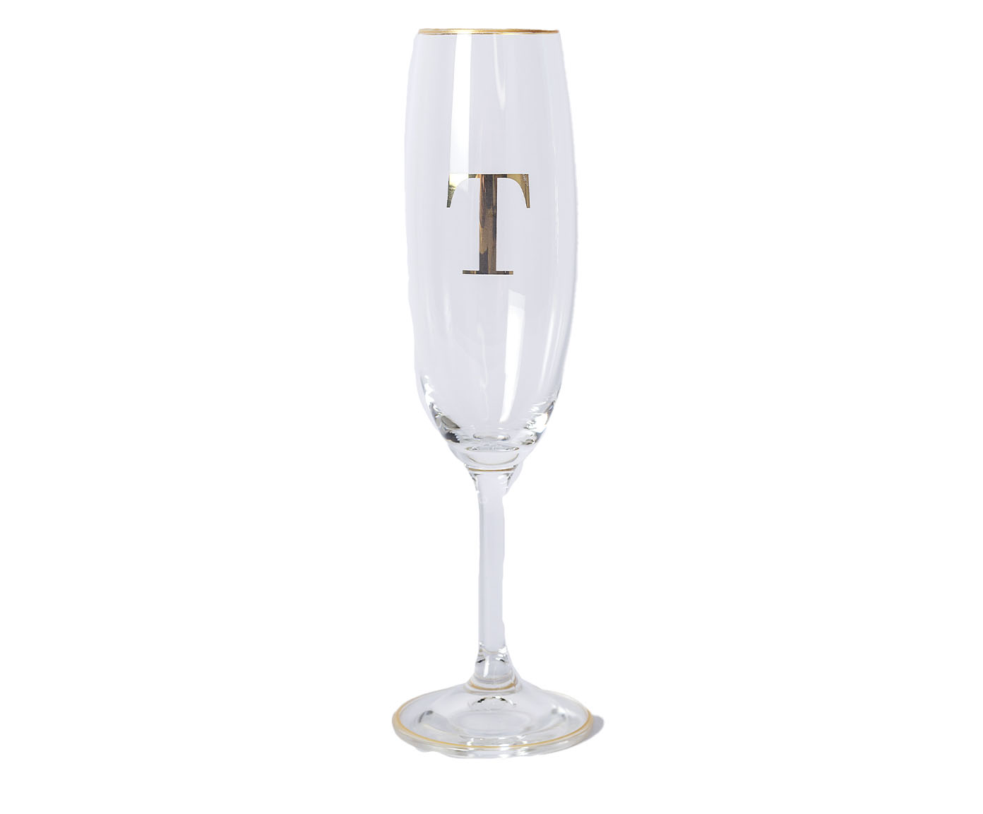 Ta&ccedil;a para Champagne em Cristal Inicial Gold T image number 0