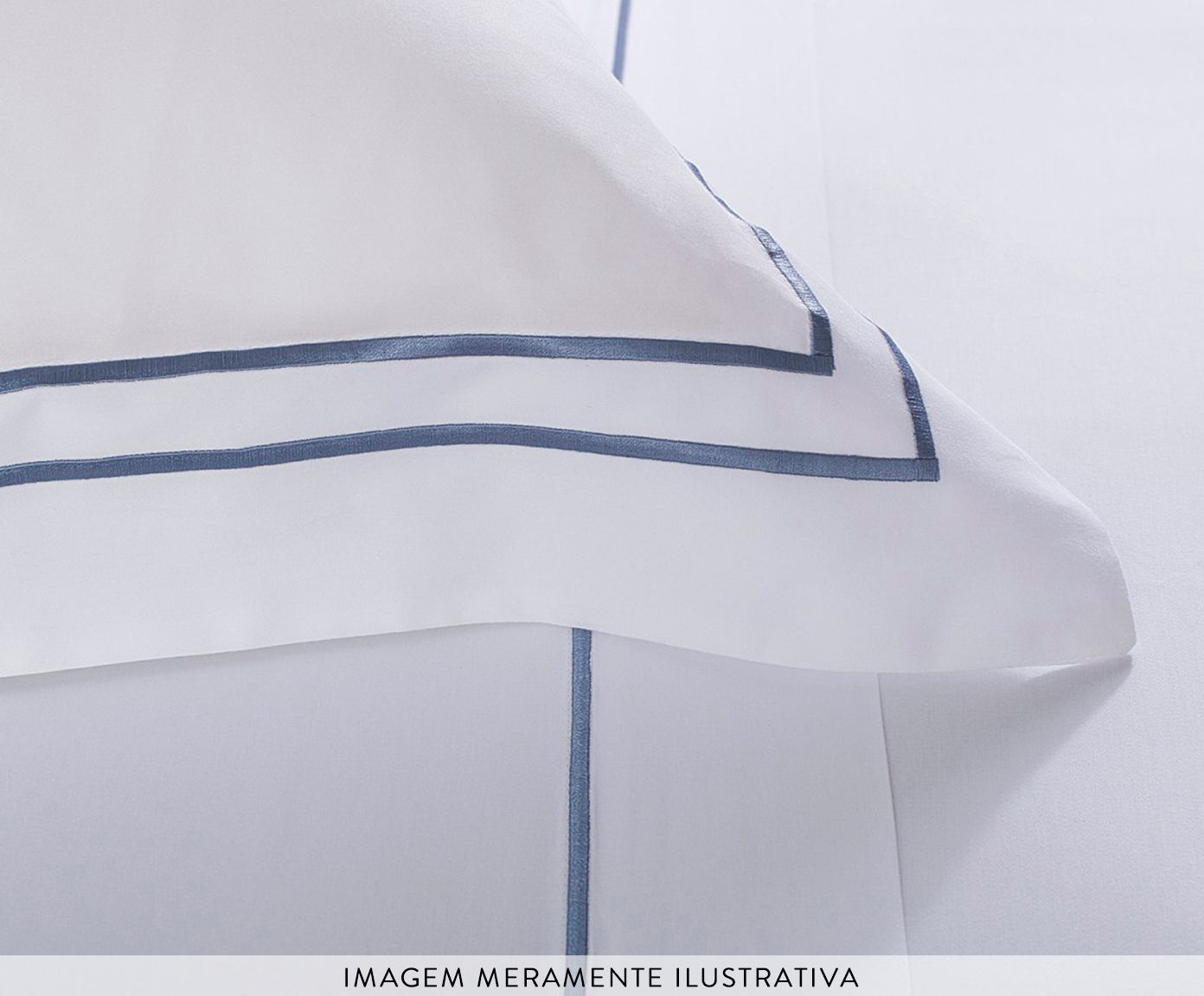 Jogo de Len&ccedil;ol Sublime Branco Azul Marinho - image 1