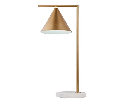 Abajur Luxe Dourado e Branco image number 0