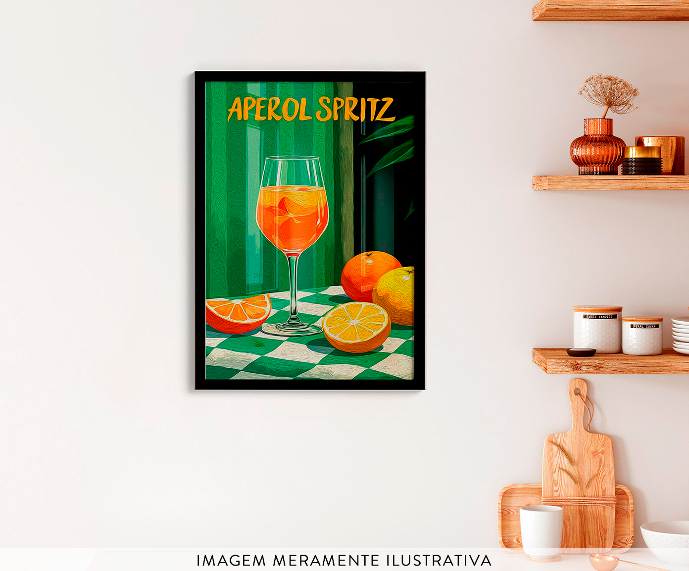 Quadro Um Aperol Spritz com Moldura Preto image number 1