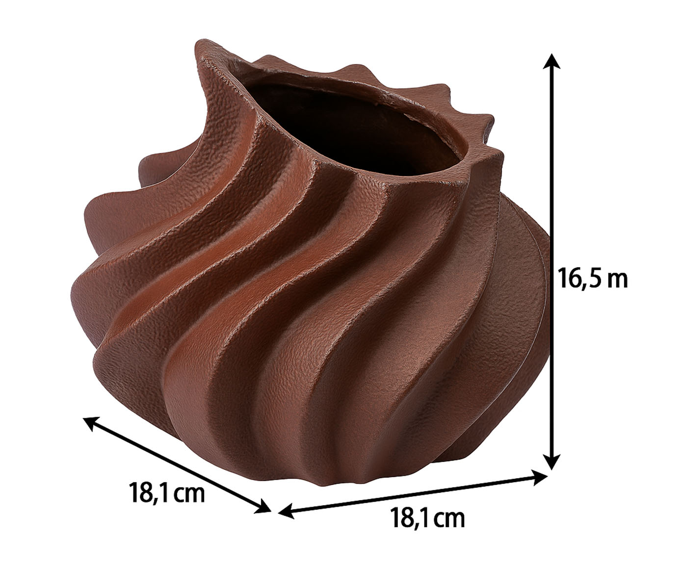 Vaso Cer&ecirc;mico Chamas Marrom image number 4