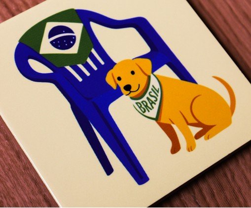 Mini Azulejo Decorativo Cachorro Caramelo image number 1