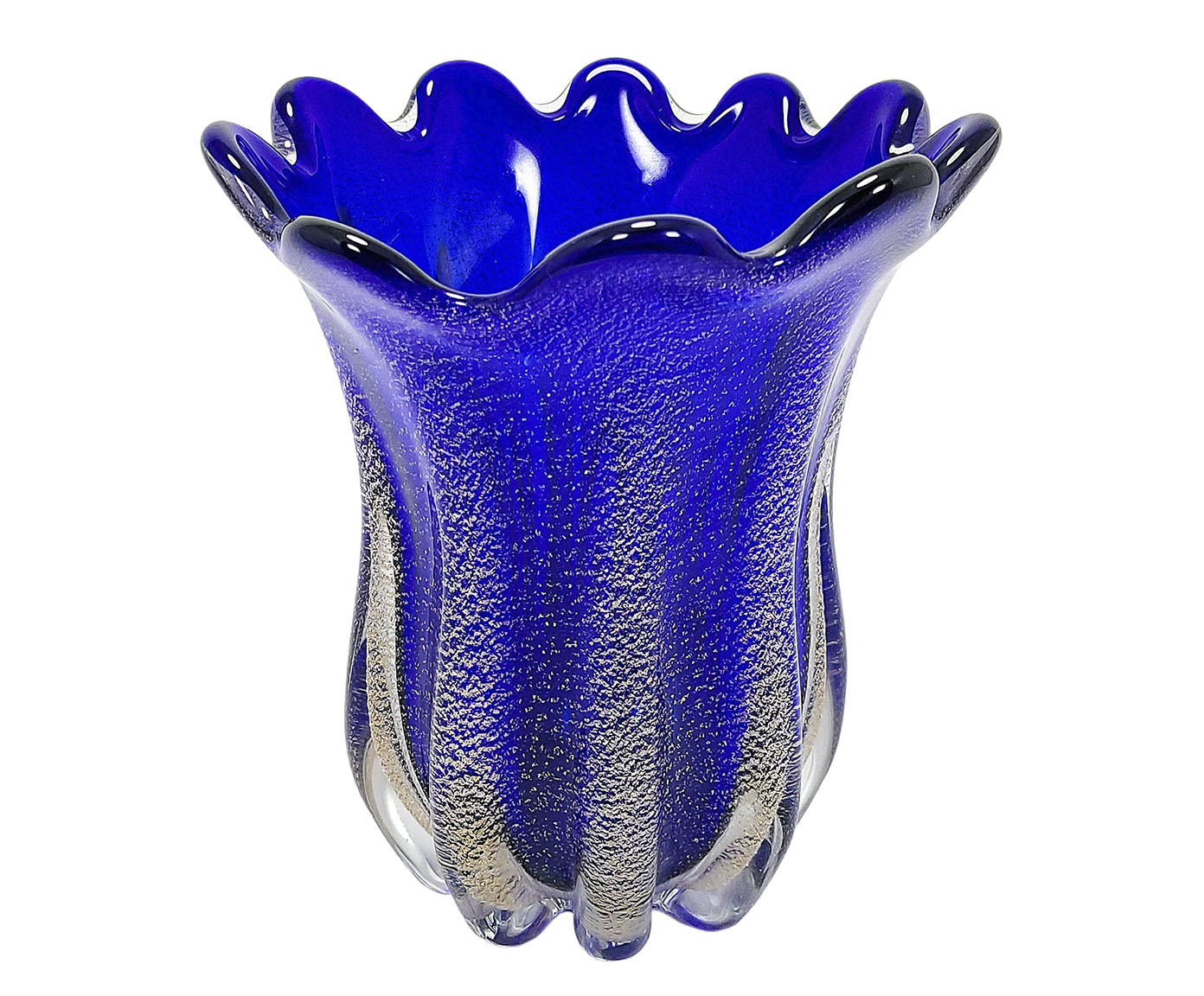 Vaso Decorativo Rockstar Azul Escuro com Dourado image number 0