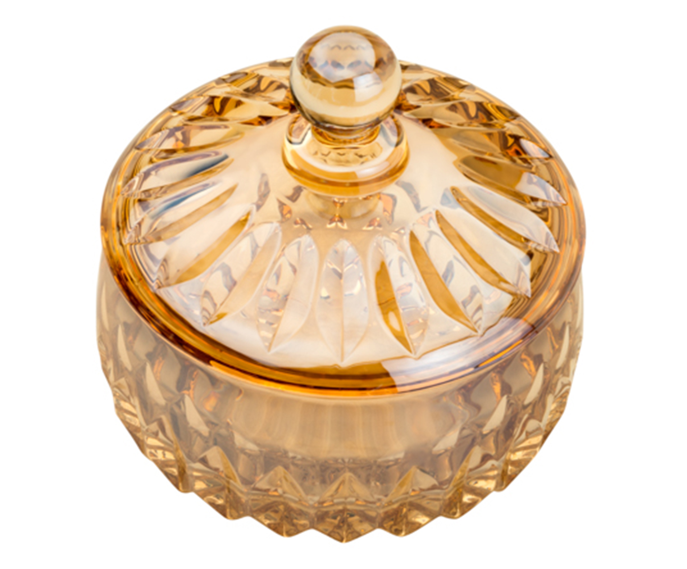 Pote Decorativo em Cristal Louise &Acirc;mbar image number 1
