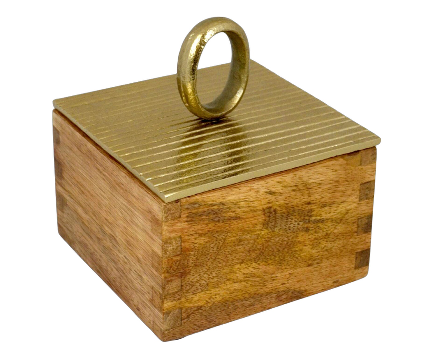 Porta-Objetos Decorativo Arzen Dourado e Marrom image number 1