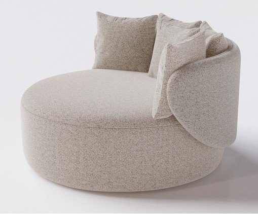 Chaise Luna com Puff Bege image number 2