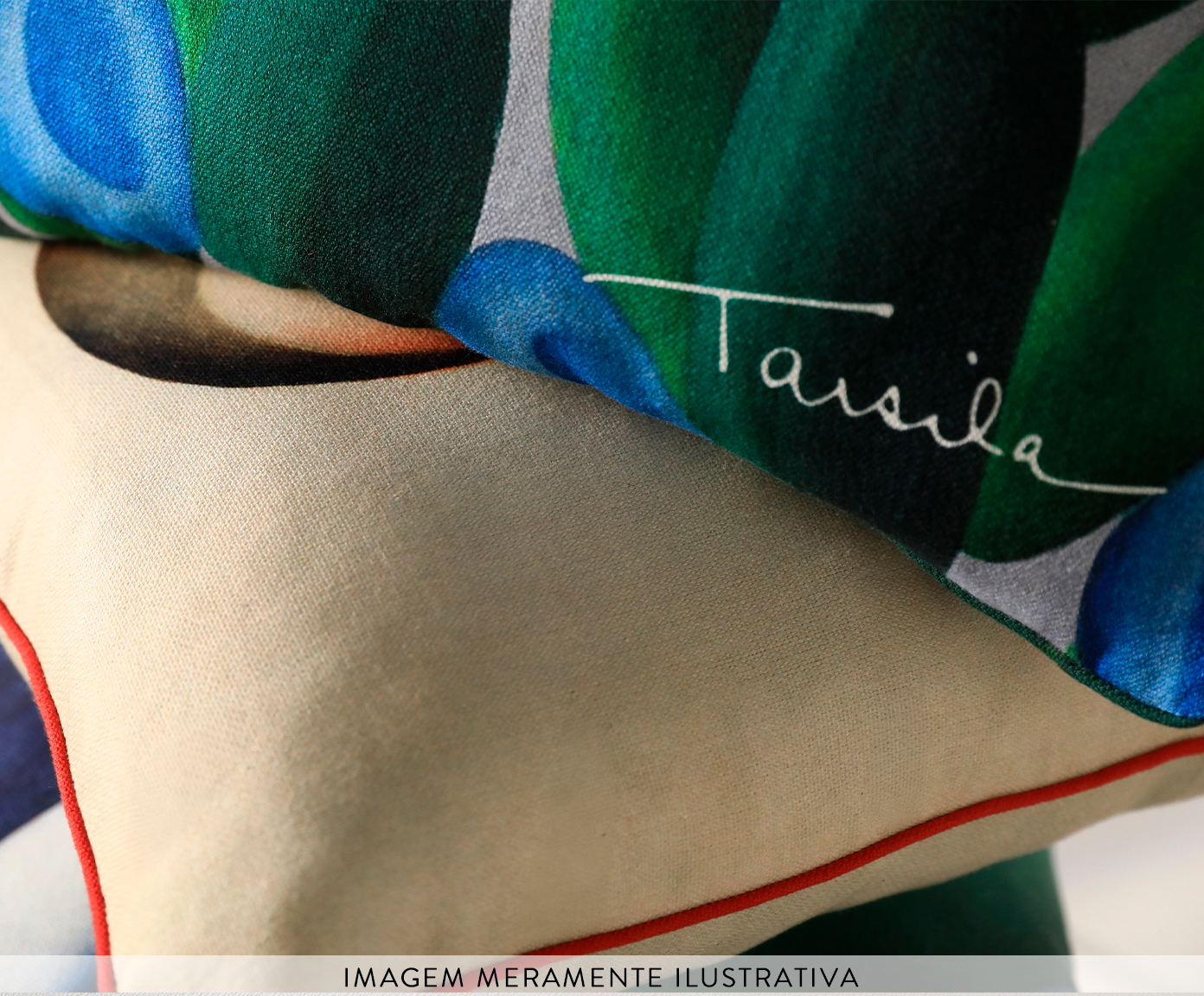 Capa de Almofada Bordada Antropofagia de Tarsila do Amaral Off-White image number 3
