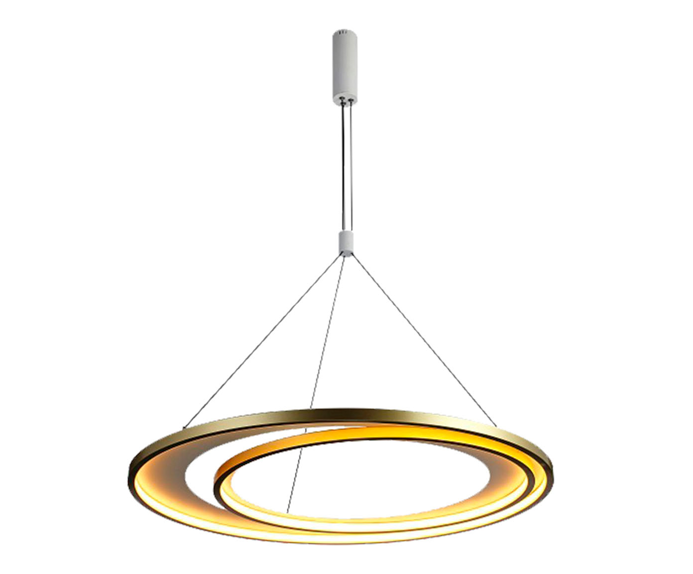 Pendente Loop Branco e Dourado Bivolt image number 1