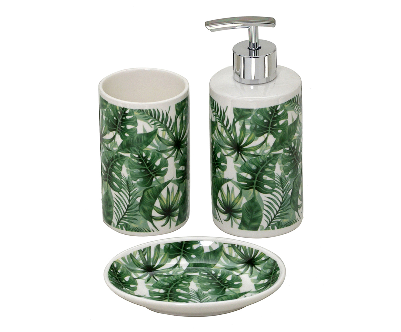 Jogo para Bancada em Porcelana Leaves image number 0