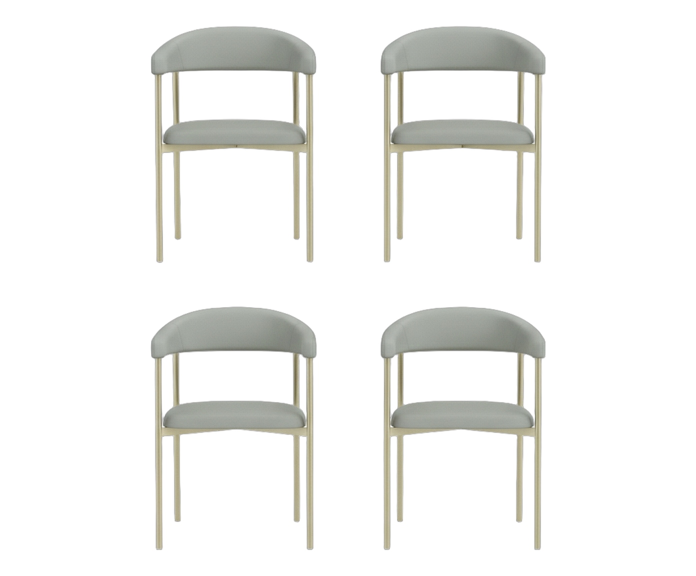 Jogo de Cadeiras de Jantar Angel Tecido Champanhe Off White - image 1