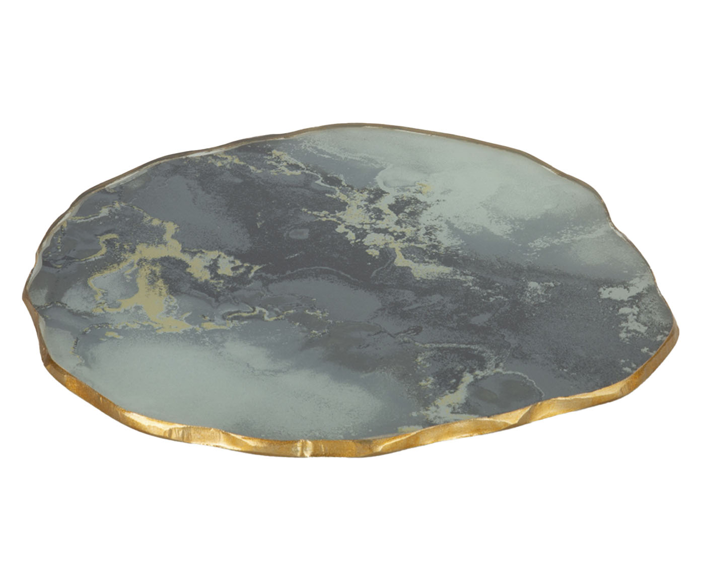 Centro de Mesa Org&acirc;nico Stone Onix com Borda Dourada - image 1