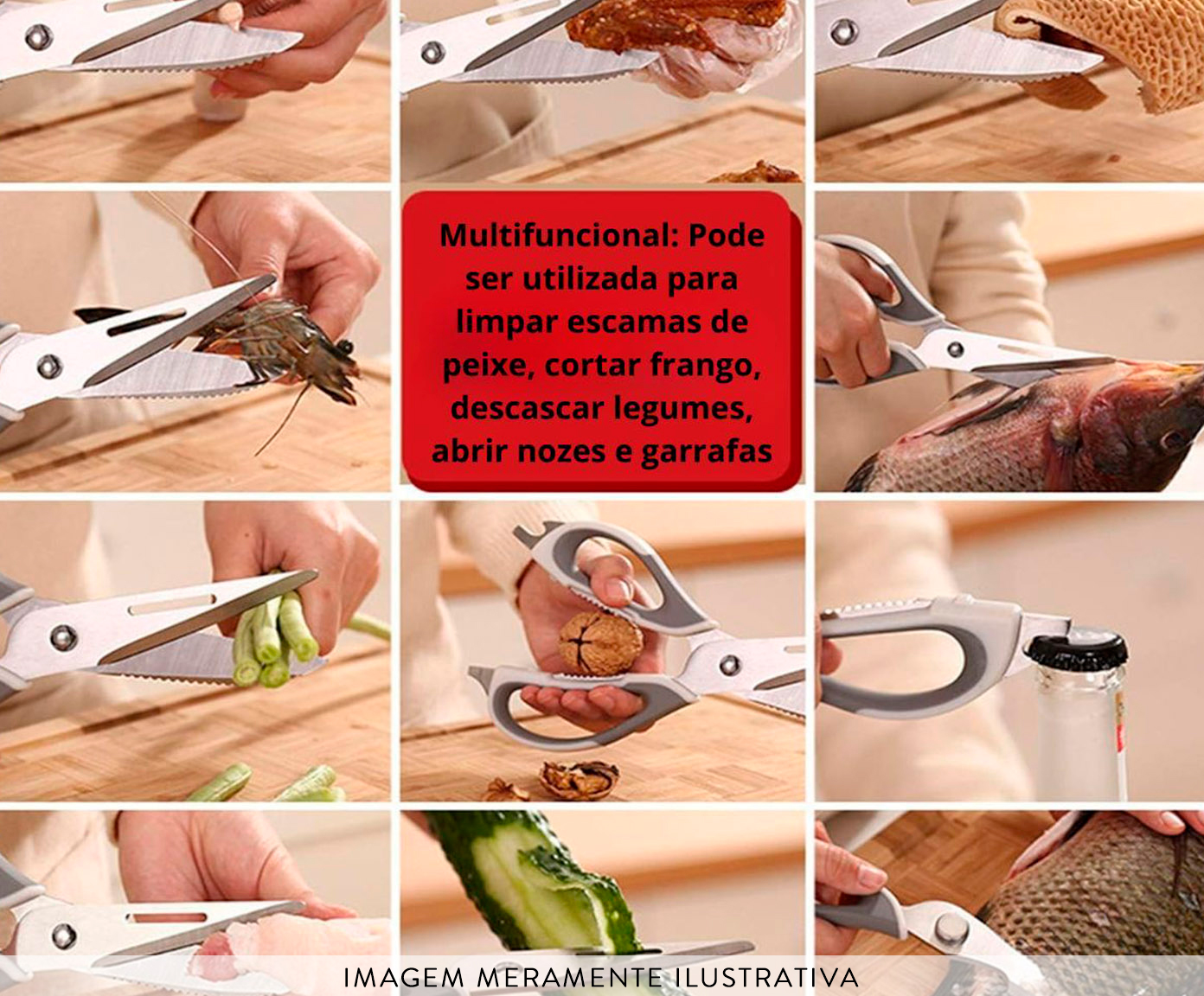 Tesoura para Cozinha Multifuncional Erlian image number 4