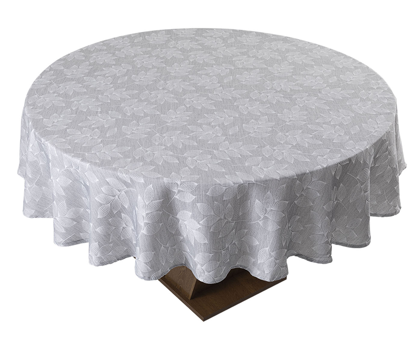 Toalha de Mesa Redonda Folha Cinza image number 0