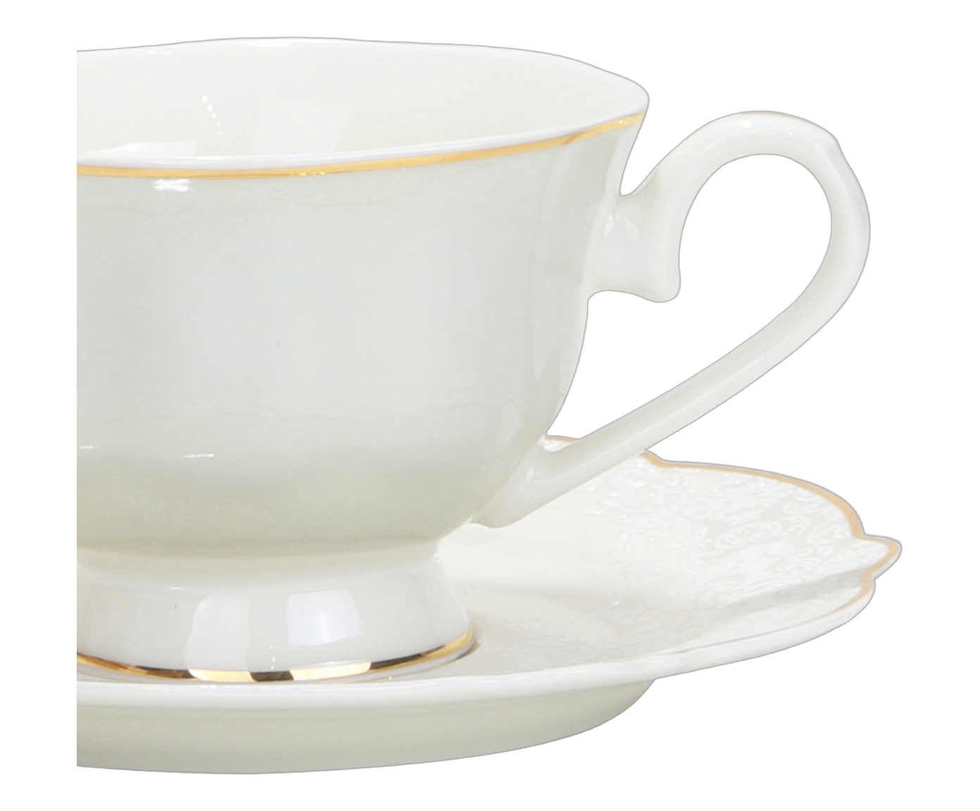X&iacute;cara para Ch&aacute; com Borda Dourada em New Bone China Royal Classic image number 3