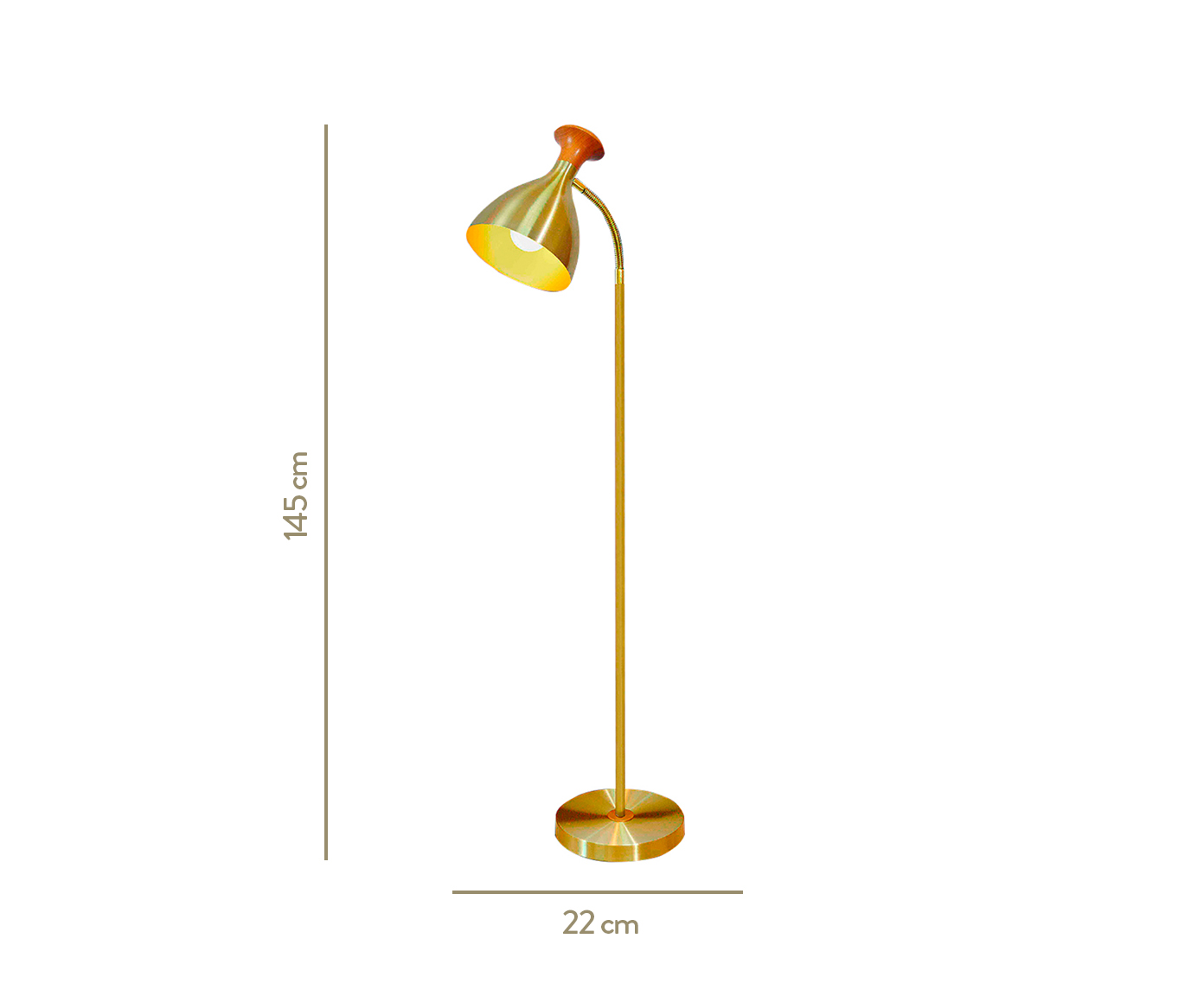 Lumin&aacute;ria de Ch&atilde;o Sabrina Dourado - Bivolt image number 2
