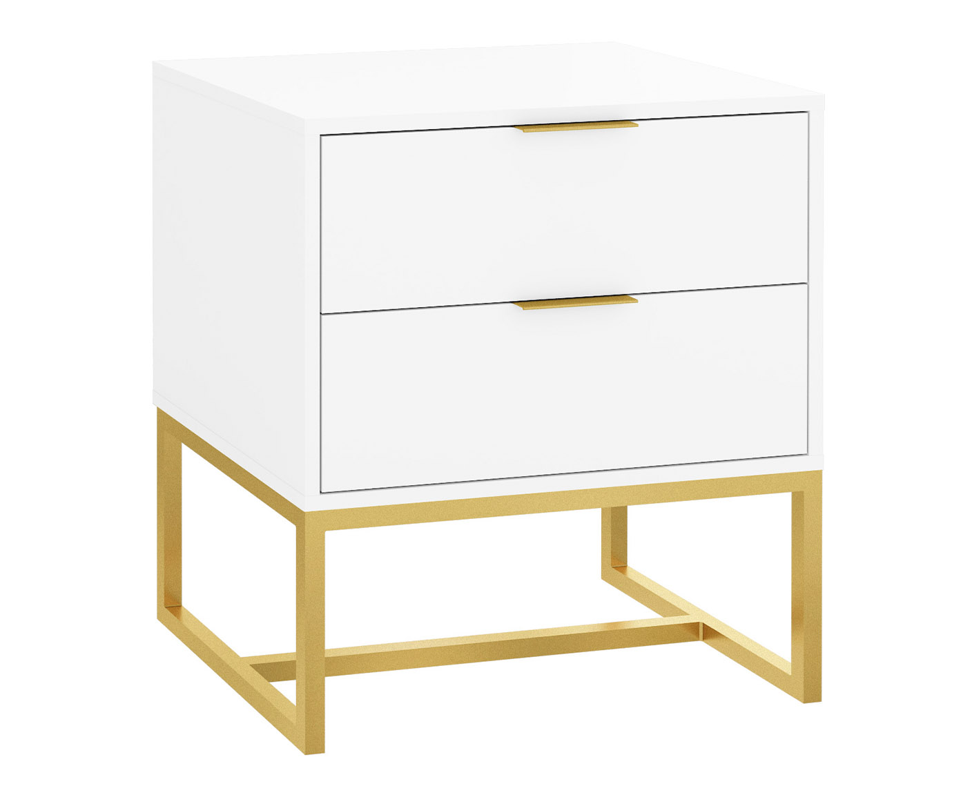 Mesa de Cabeceira Itzzon Branco e Dourado - image 0