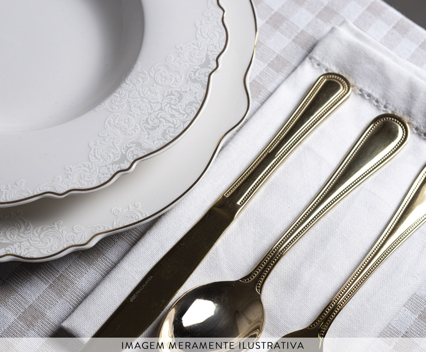 Aparelho de Jantar Royal Classic China Com Filado Dourado image number 2
