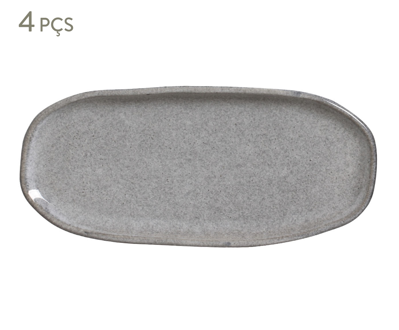 Jogo de Travessas Oval Rasa Pequena Org&acirc;nico Dust Cinza - image 0
