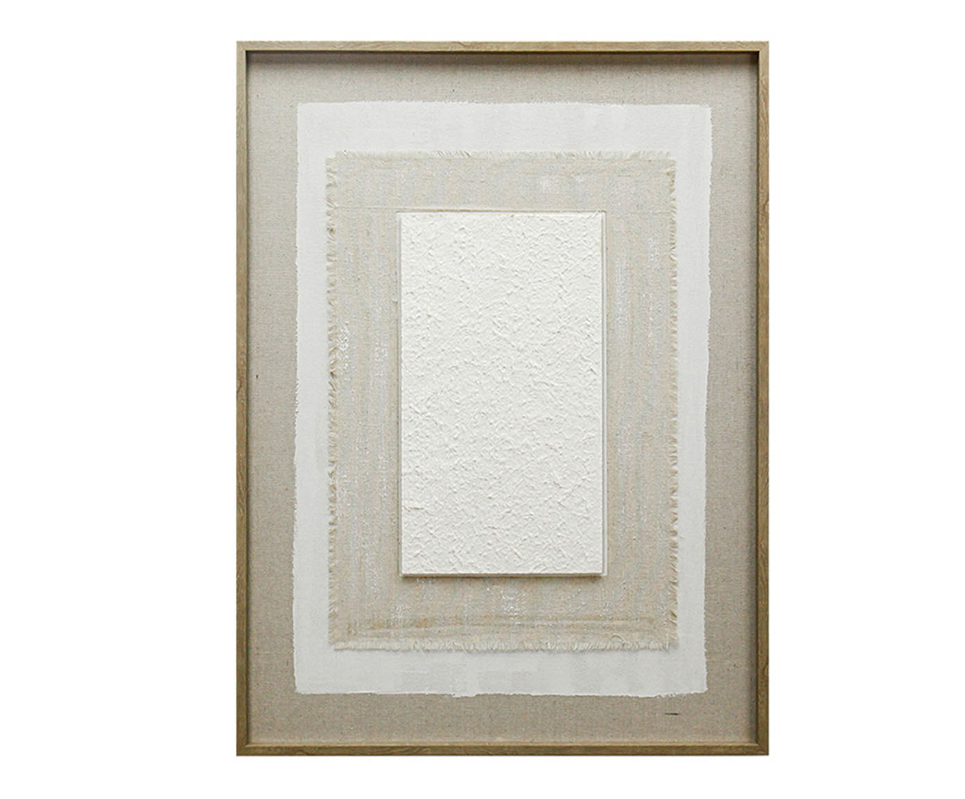 Quadro Decorativo em Linho Piazza Bege e Branco image number 0