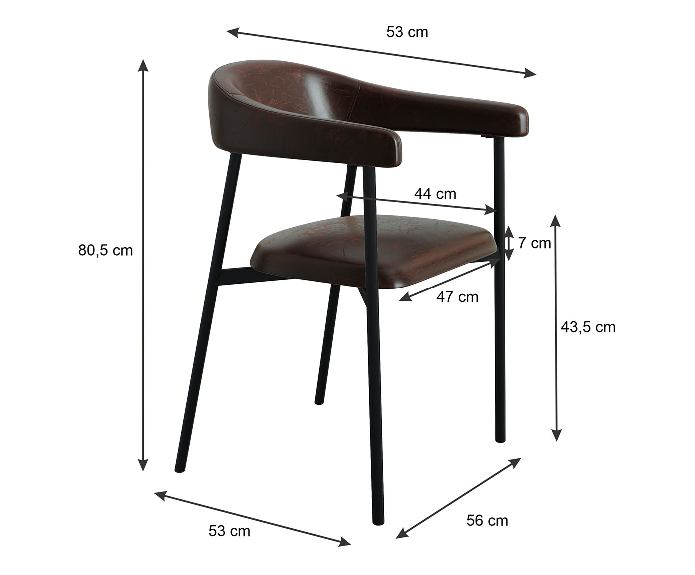 Jogo de Cadeiras de Jantar Angel Galaxy Tecido Caf&eacute; image number 1