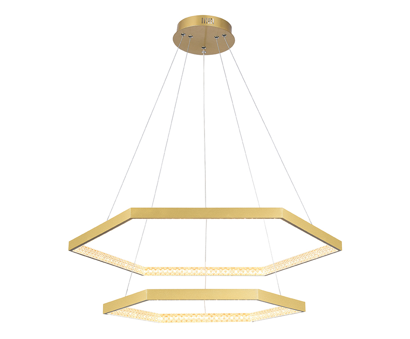 Pendente Hex Dourado e Transparente Bivolt image number 1