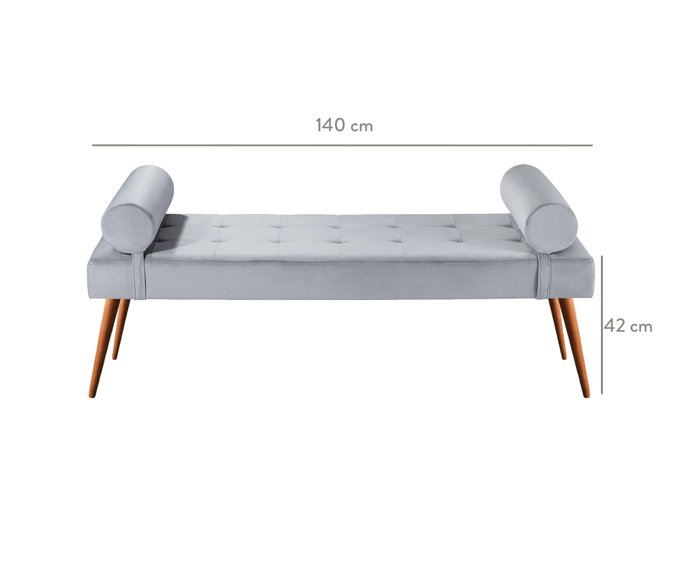Recamier em Veludo Olivia Charming - Cinza Claro image number 2