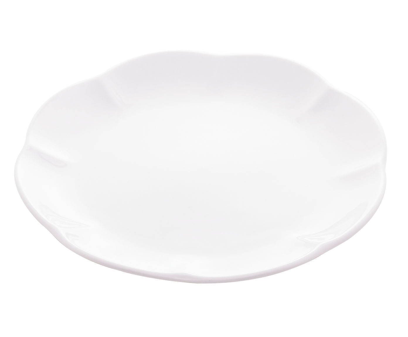 Prato Raso em Porcelana Wave Branco image number 0