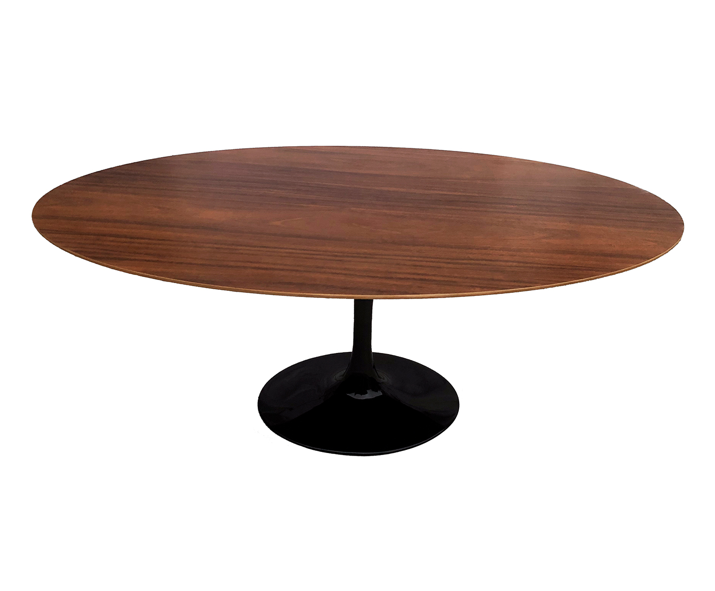 Mesa Saarinen Oval Imbuia Base Preta image number 1