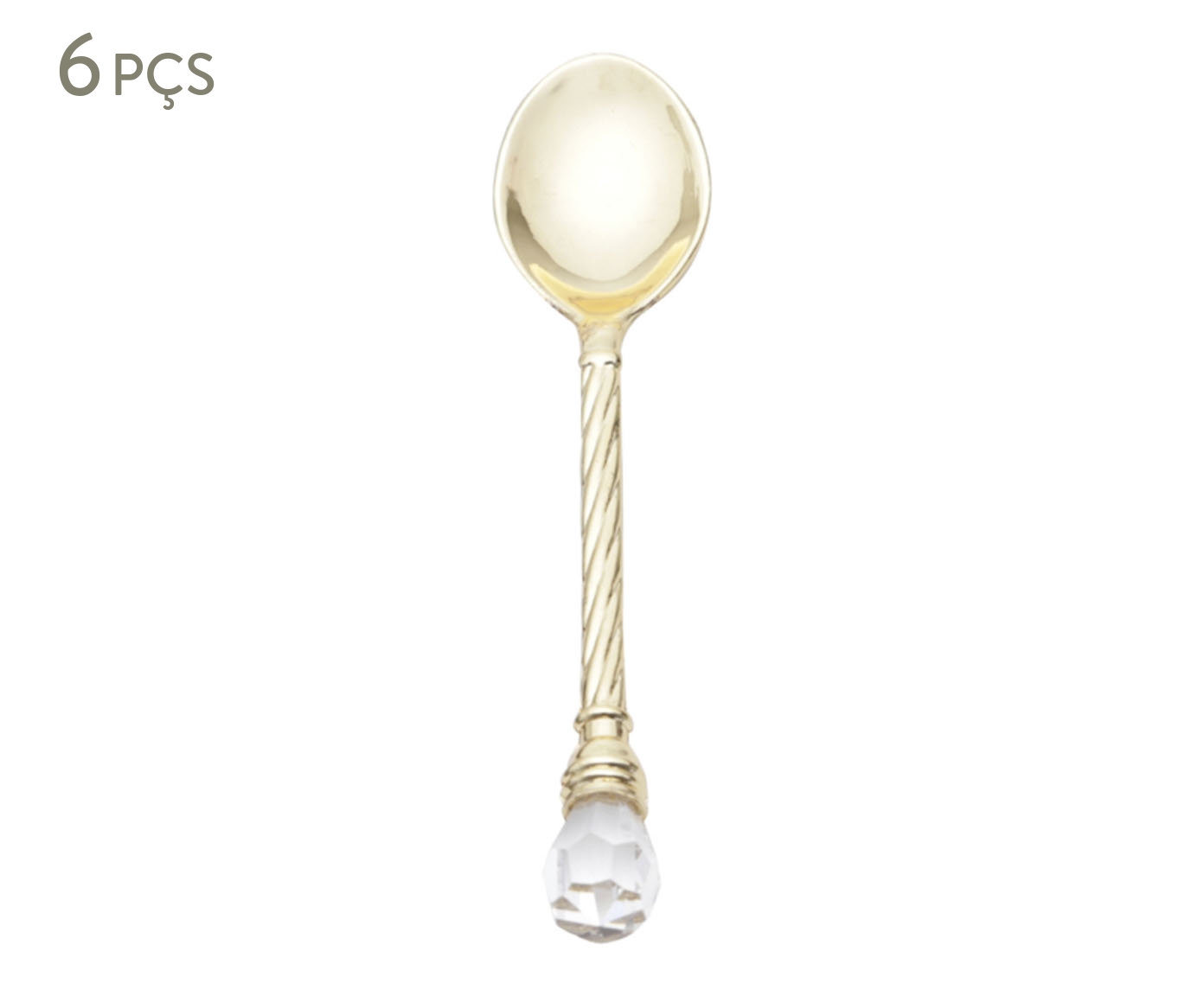 Jogo de Colheres para Caf&eacute; Crystal Dourado - image 0