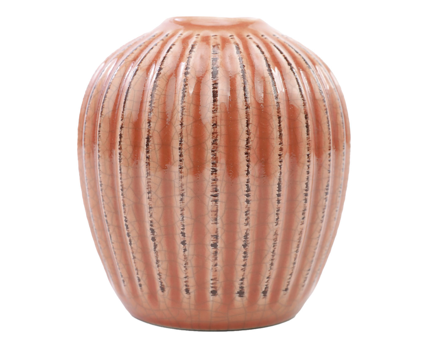 Vaso em Cer&acirc;mica com Textura Listra Terracota image number 0