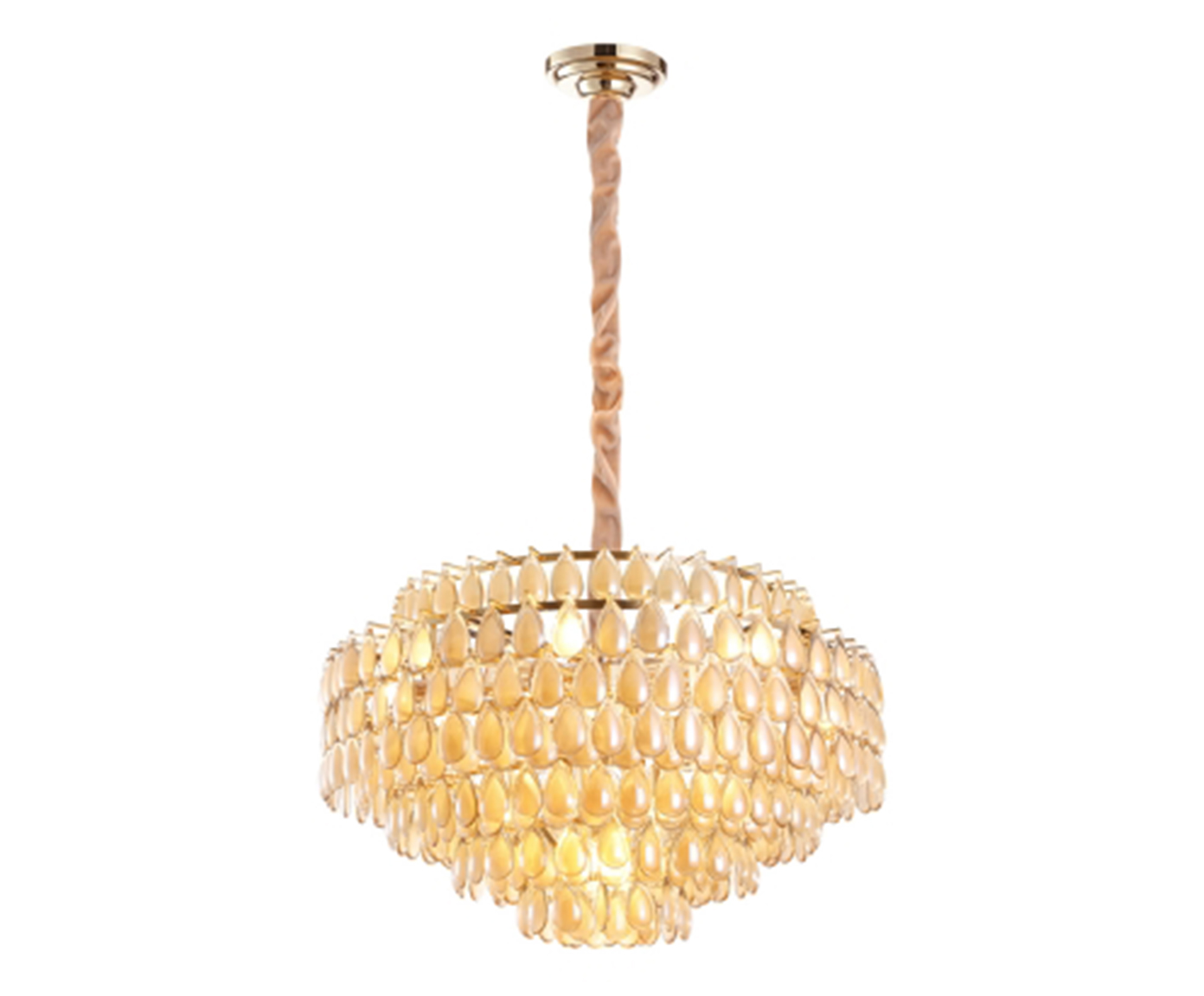Lustre Odeon Conhaque e Dourado Bivolt image number 0