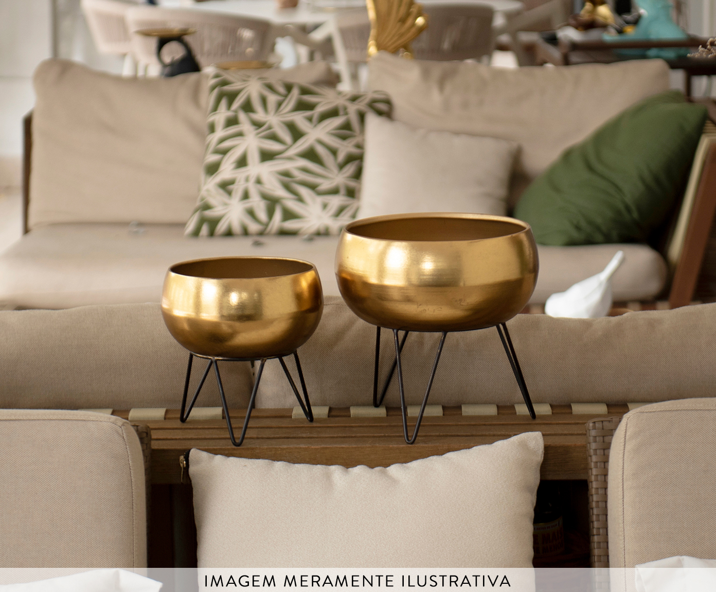 Cachepot com Suporte Dourado image number 1