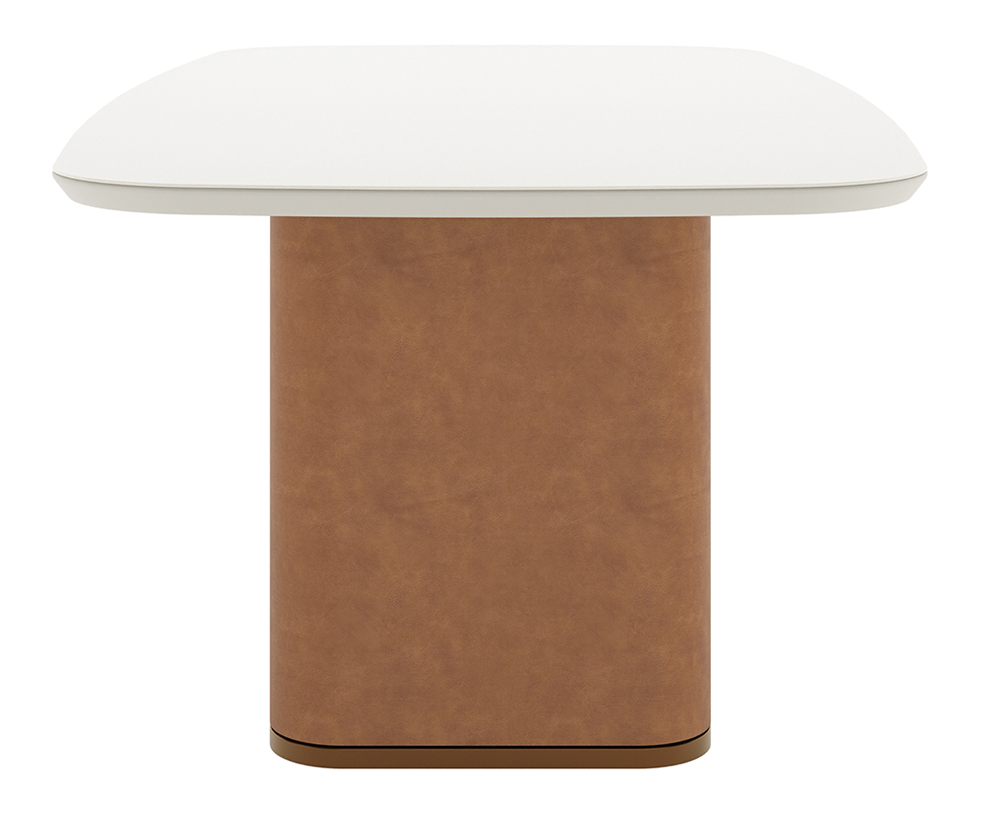 Mesa Lintz 1.8 Off-White Fosco e Caramel - image 1