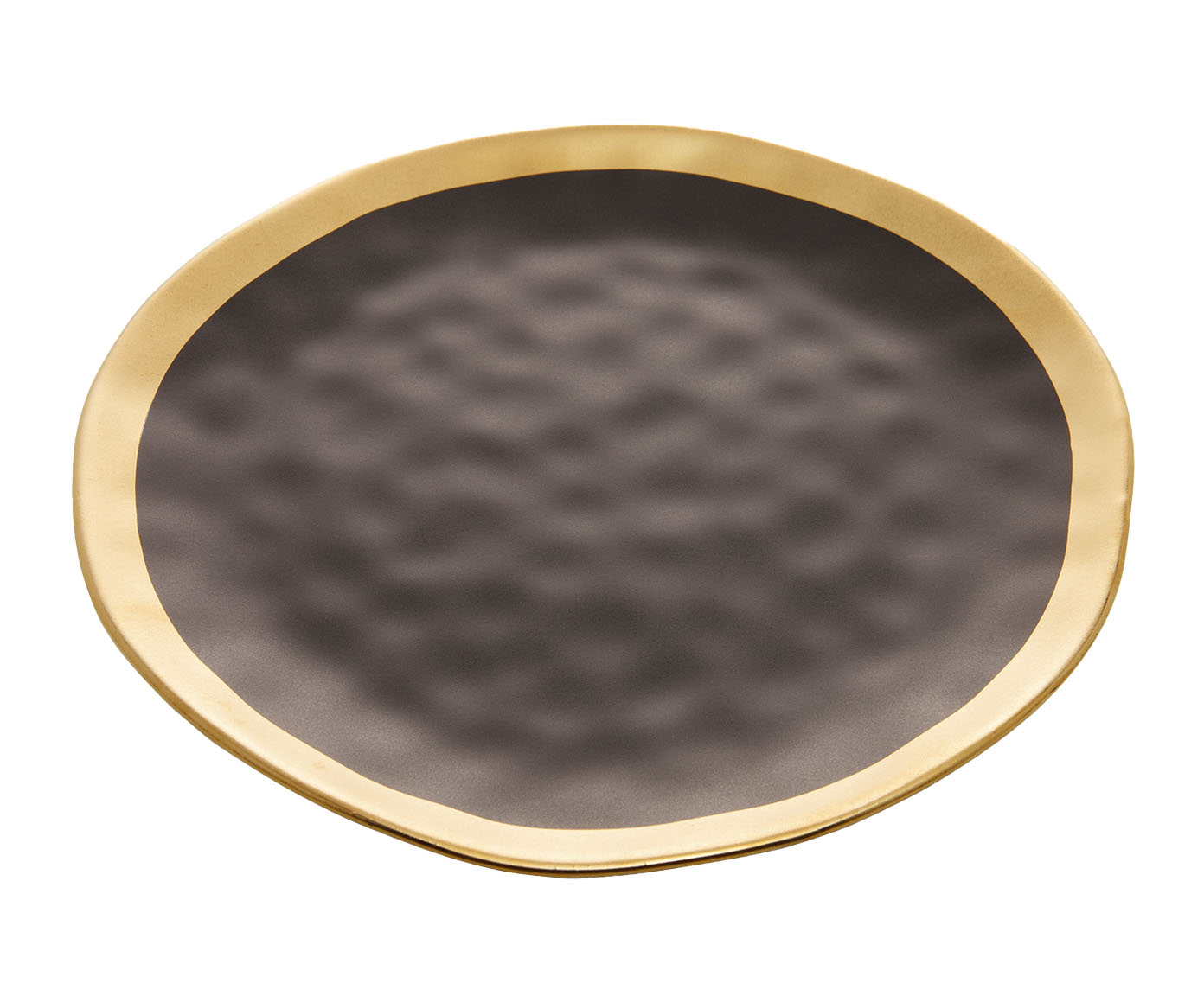 Prato Raso de Porcelana Dubai Preto e Dourado - image 0