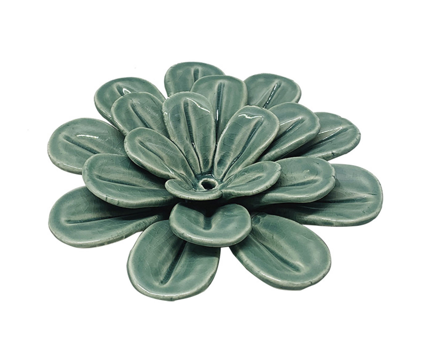 Flor Decorativa em Cer&acirc;mica Chev&eacute; Verde - image 0