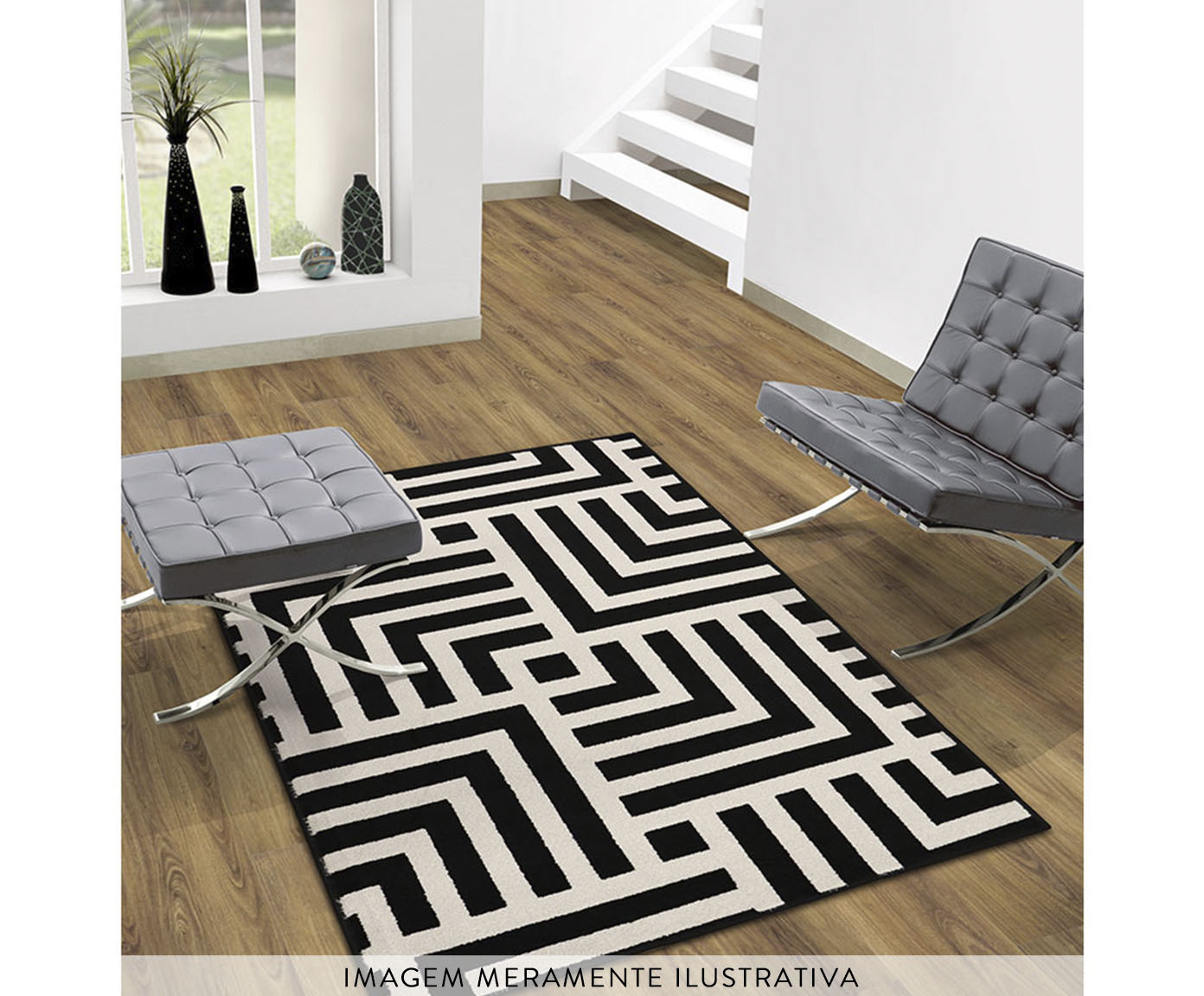 Tapete Black White Geometric Bege - image 1