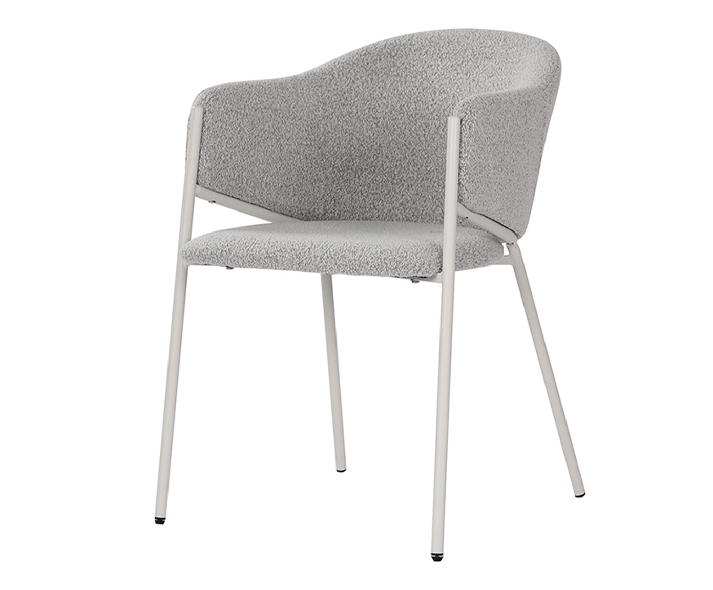Cadeira Elie Boucle Cinza Base Off White image number 2