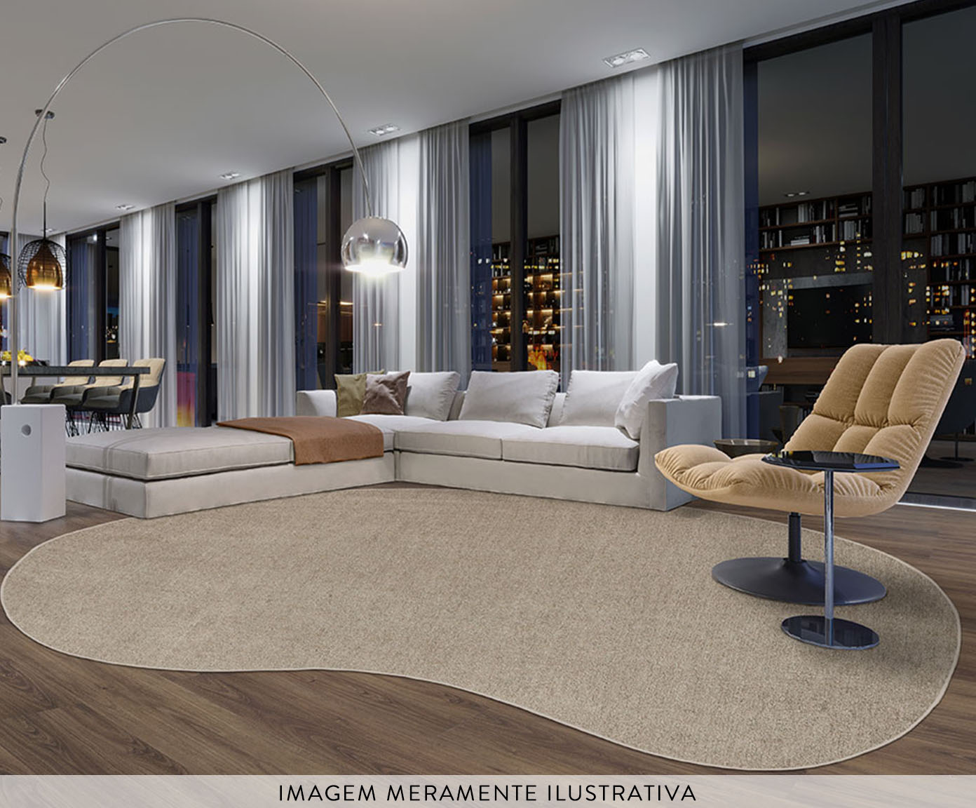 Tapete Tufting Elegant Org&acirc;nico Beige I image number 3