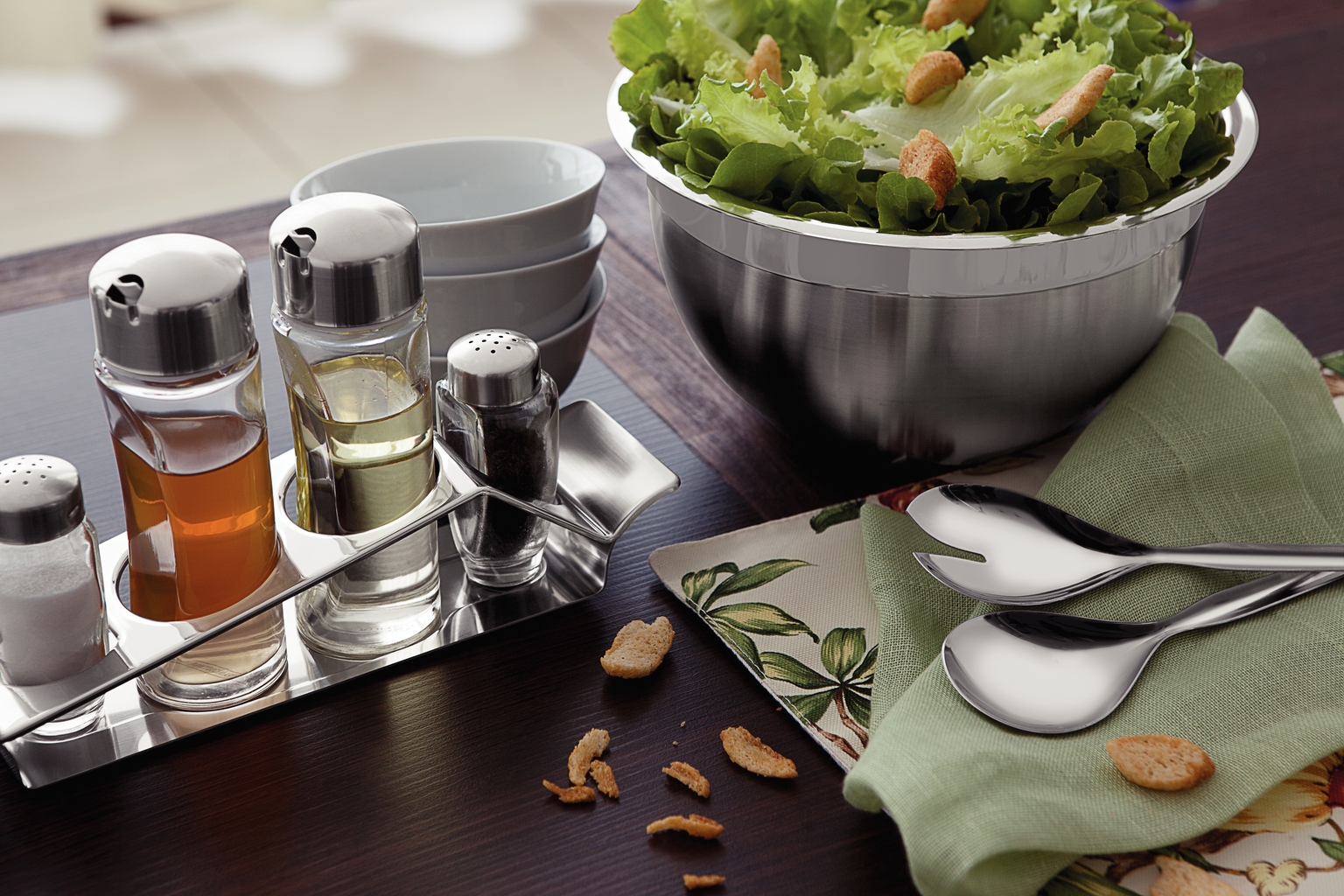 Jogo de Talheres para Salada em Inox Leffe - Prata image number 2