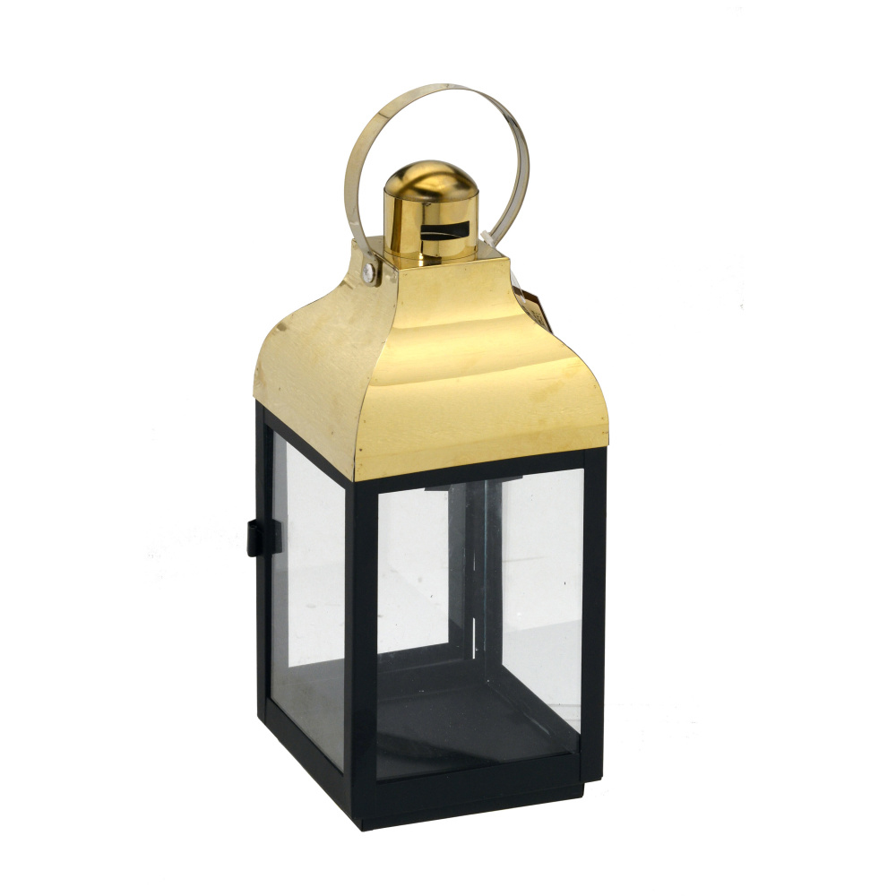 Lanterna Decorativo Preto e Dourado - image 0