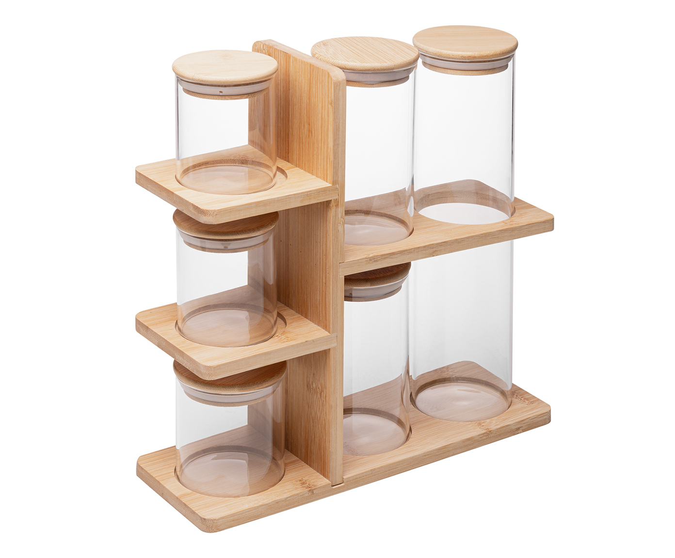Jogo de Porta Mantimentos com Suporte Bambu - image 1