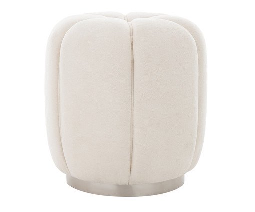 Puff Luna com Base Prateada em Boucle Natural image number 0