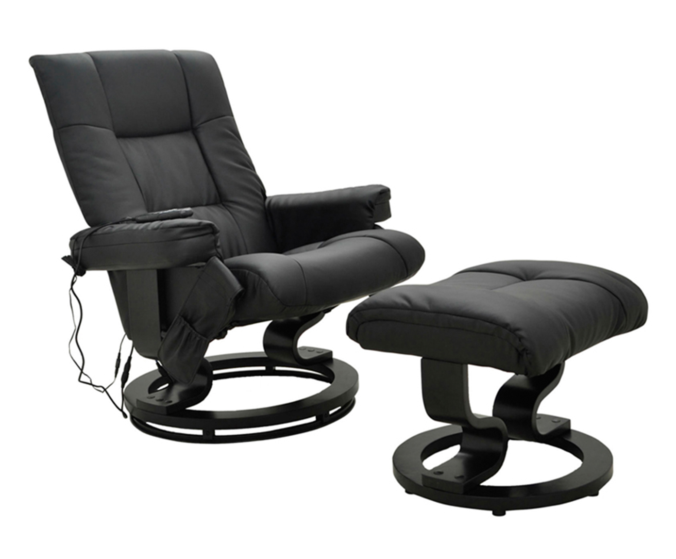 Poltrona de Massagem com Pufe Minsa Preta Bivolt image number 1