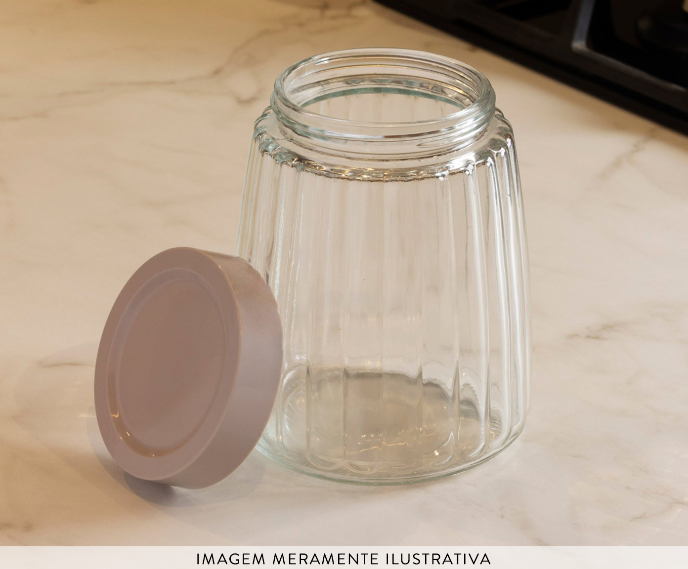 Pote com Tampa Taupe - 790ml image number 2