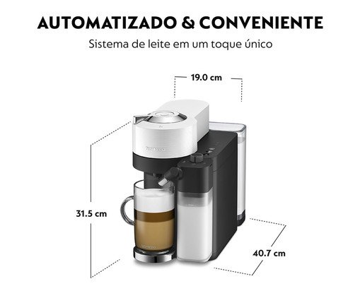 Cafeteira Nespresso Vertuo Lattissimo Branco - 110V image number 4
