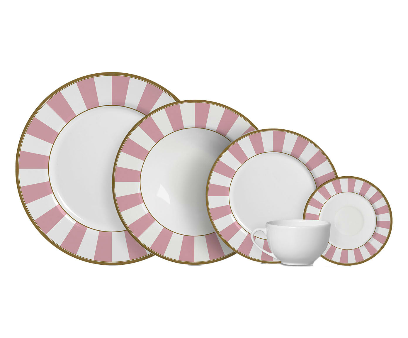 Jogo de Jantar Uneida Stripe Rosa - image 0