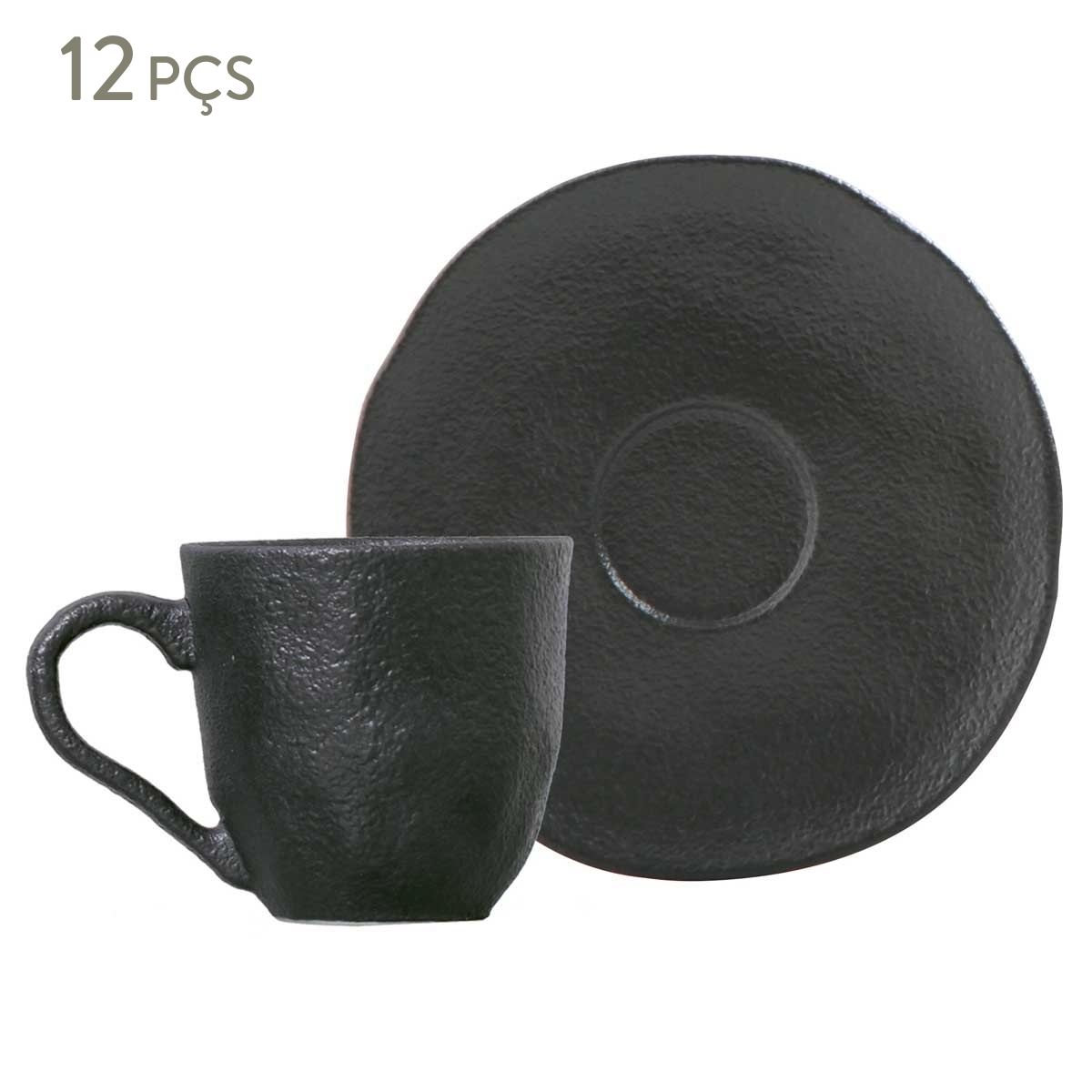 Jogo de X&iacute;caras para Caf&eacute; Org&acirc;nico Preto Matte Preto - image 0
