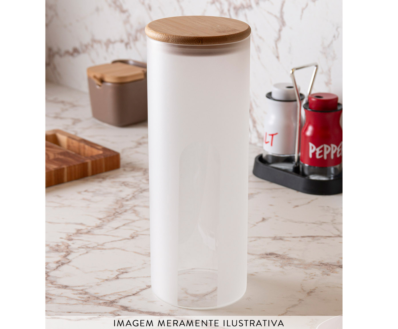Pote com Tampa Bambu Frosted - 1,88L image number 1